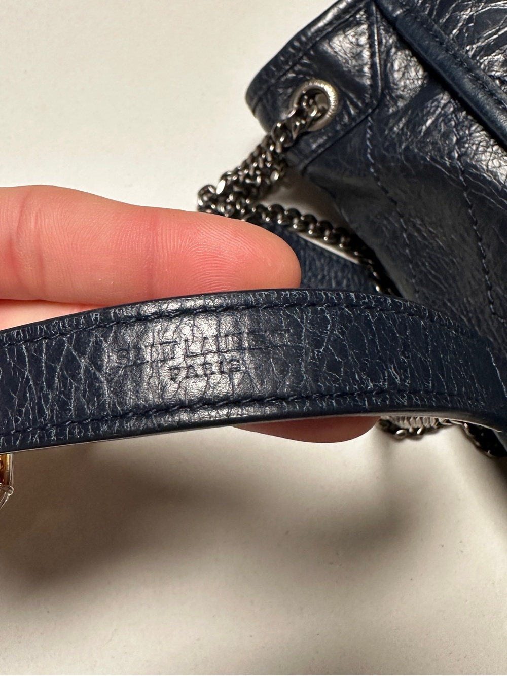 Saint Laurent Niki Baby Bag in Navy Blue Leather - Picture 7 of 16